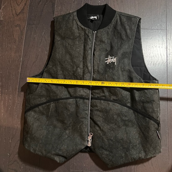 RARE STUSSY WASHED CANVAS PRIMALOFT VEST Small Black & Dark Gray HTF - Picture 11 of 12